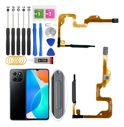 Flex Sensor De Huella Para Honor X6 Vne-lx1/lx2/lx3 Negro