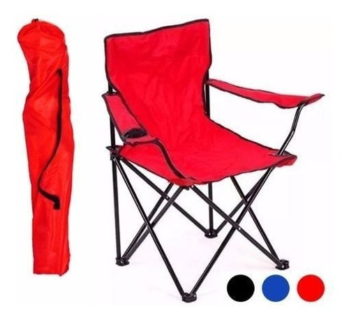 Imagen 3 de 8 de Silla Director Apoyabrazos Sillon Camping Porta Vaso Bolso R