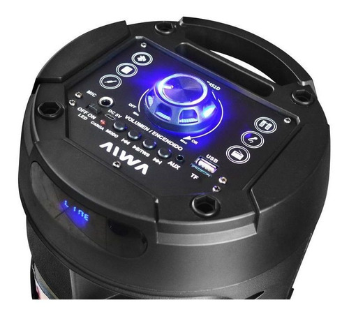Imagen 3 de 3 de Parlante Aiwa AW-T451D con bluetooth negro 110V/240V