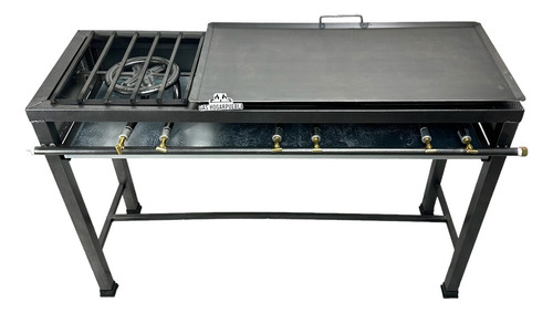 Parrilla  Uso Rudo 3 Quemadores Doble + Comal 40x80cm