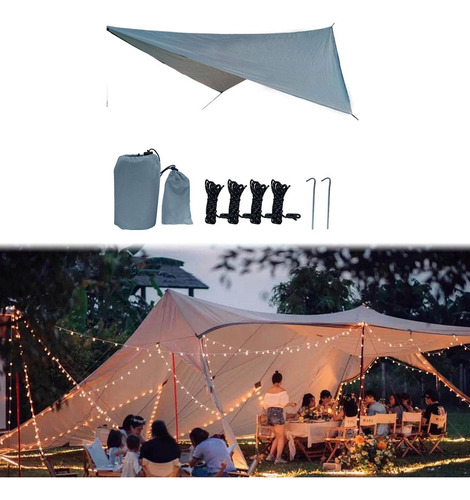 Lona Para Acampar, Toldo Para Tienda De Campaña, Toldo Gris