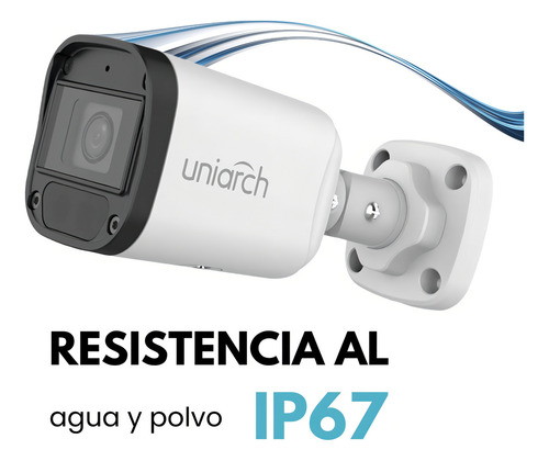 Uniarch Kit De Seguridad Kit-104fw-plus-6ccc 6 Cámaras Análogas Alta Definición Bullet 1080p 2mp Imagen A Color 24/7 Protección Exterior Ip67 Máxima Seguridad Fácil Instalación 104f Cctv