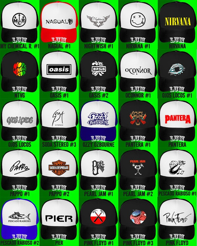 Lum - Pack X 10 Gorras Trucker Rock - 1° Calidad