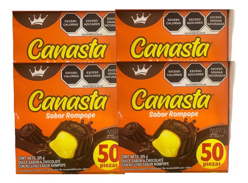 Chocolate Canasta Rellena Rompope Corona 200 Pz 1.3 Kg 