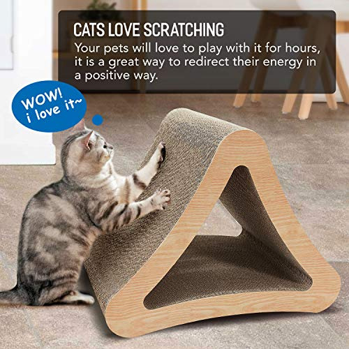 Cat Scratching Post Scratchme Triangle, Cartón De 3 Caras