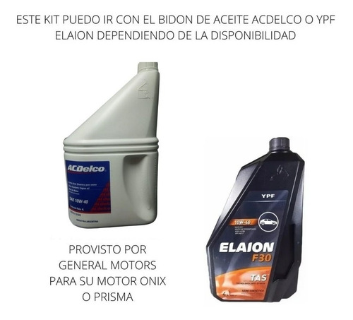 Imagen 3 de 10 de Kit Filtros + Aceite Acdelco Semi Chevrolet Onix / Prisma