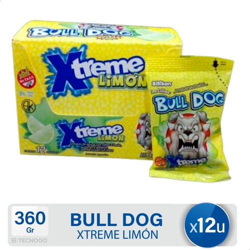 Pastillas Bull Dog Xtreme Limon Veganas Sin Tacc Caja X12