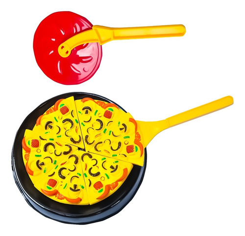 Imagem 1 de 3 de Brinquedo Pizza Infantil Com Acessórios 09 Pcs 