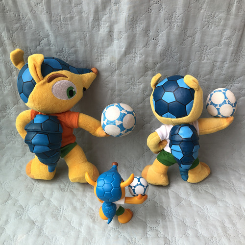 Kit 3 Bonecos Fuleco Mascote Copa 2014 Brasil (Usado)