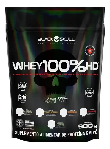 Suplemento en pó Black Skull Whey Protein Massa Muscular Proteína...