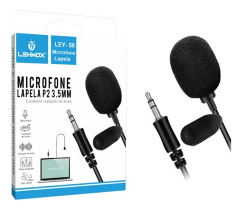 Mini Microfone De Lapela Profissional P2 Lehmox