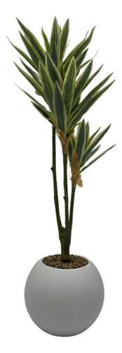 Planta Artificial Dracena Grande En Macetero Plastico Blanco