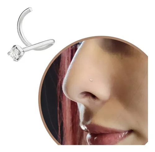 Piercing de Sobrancelha Pedrinha Branca em Prata 950