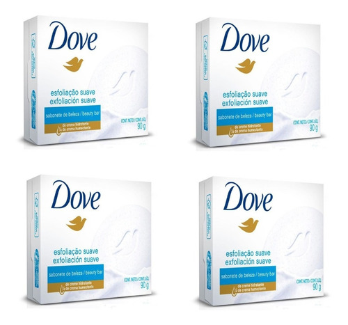 Jabón En Barra Exfoliación Suave Dove 90grs - Pack X4u