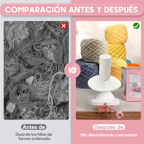 Bobinadora De Hilo Para Crochet, Antideslizante Enrollador De Bolas De Estambre De Manera Eficiente Con Menor Ruido Para Bolas , Devanadora De Hilo Regalo Para Los Amantes Del
