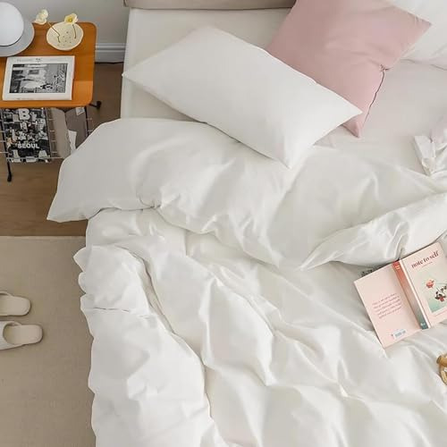 Cottonight Edredón Blanco Set King Blanco Ropa De Cama Edred