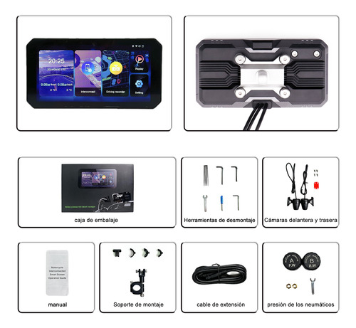 Estéreo Para Moto Carplay Android Auto 6 Pulgadas Con Cámara