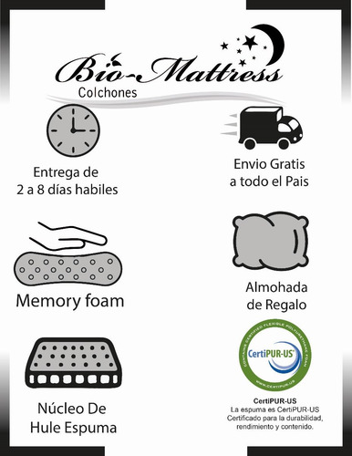 Colchon + Box Bio Mattress Matrimonial Cool-gel Memory Gel