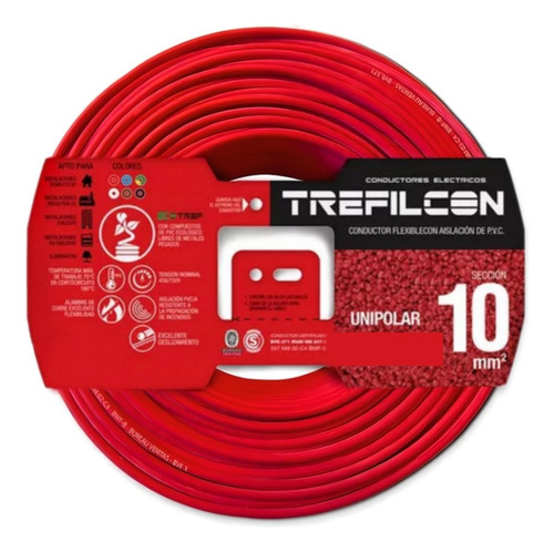 Cable Unipolar 10mm × 100mts Trefilcon (iram)