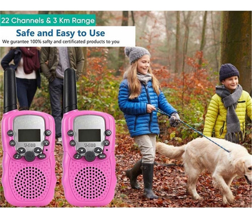 A Set Walkie Talkie 2 Radios For Niños Con Alcance De 8 Km