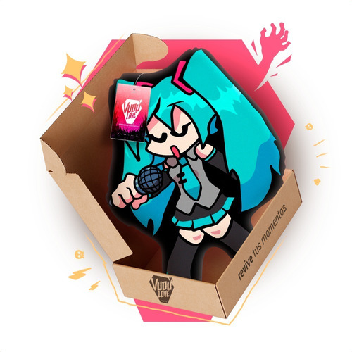 Imagen 1 de 5 de Cojín Hatsune Miku Fnf Friday Night Funkin 40cm Vudú Love