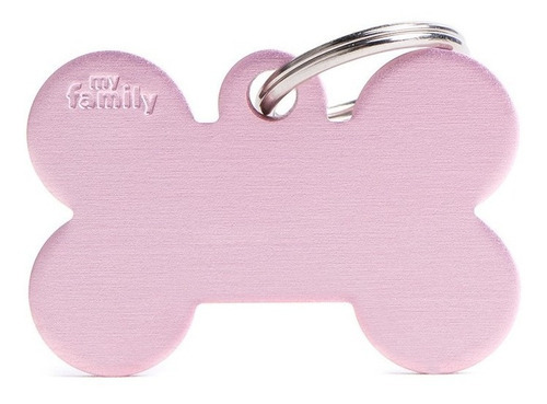 Chapas Identificatoria Para Mascotas My Family Big Bone Rosa Grabado Instantáneo