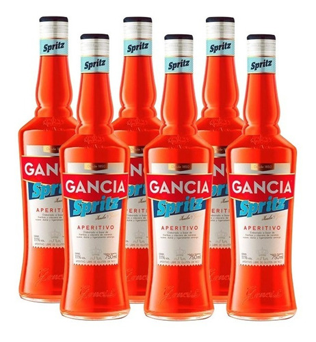 Gancia Spritz 750ml Botella Aperitivo Caja X6 Pack 01almacen