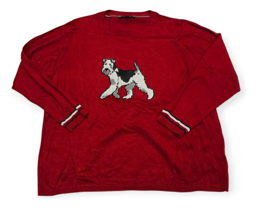 Sueter Tommy Hilfiger De Mujer Talla 2x Rojo Con Perrito (Usado)