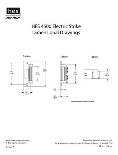 Hes 4500c Electric Strike Complet Pac, Acomoda Los Bloqueos