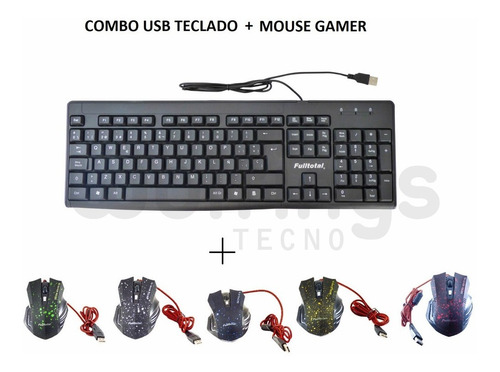 Combo Home Office Teclado Usb + Mouse Con Luces Gamer Zoom