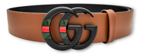 Cinturon Gg Moda Unisex Camel Diseño De La Tela Hebilla Gg Web Negra Talla M
