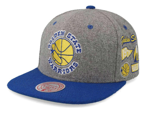 Gorra Mitchell & Ness Nba Melton Patch Snapback Warriors Gri