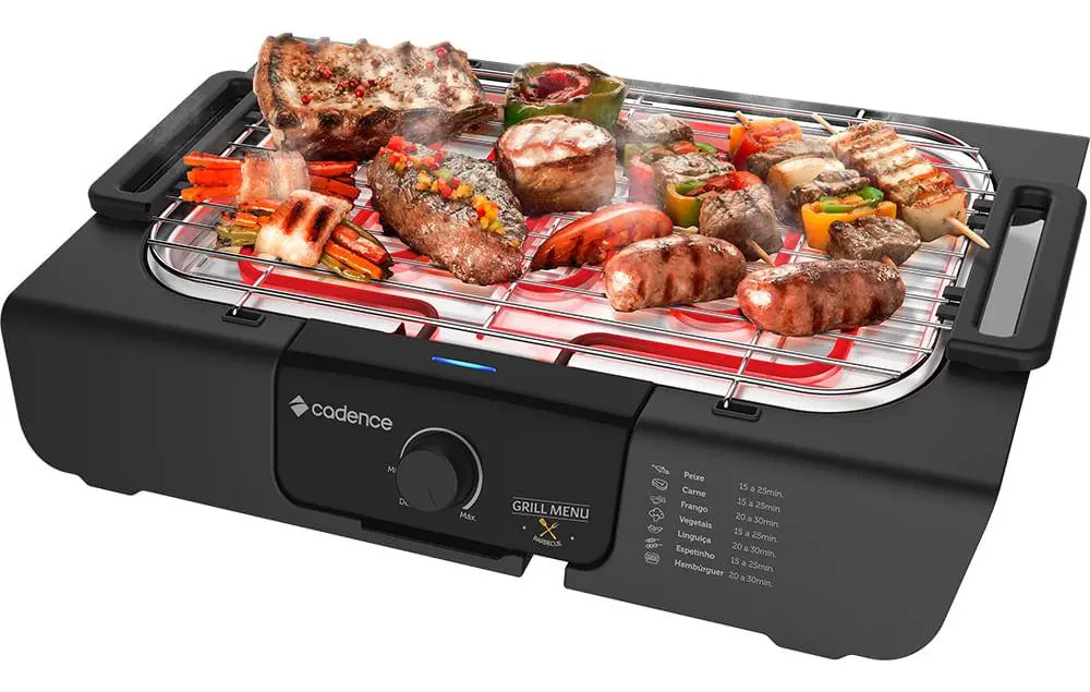 Churrasqueira Elétrica Grill Menu Grl810 Preta Cadence