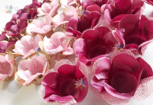 Imagem 5 de 10 de 100 Forminha Doces Finos Flor Tela Tecido Casamento Base 3,5