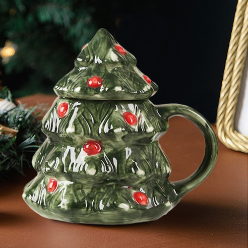 Taza De Café De Cerámica Con Forma De Árbol De Navidad, Prác