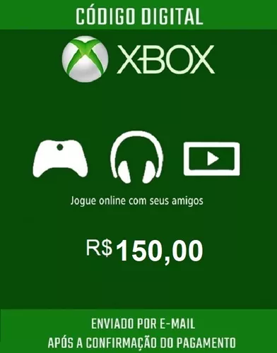 Cartão Presente Xbox Live R$100 - Codigo Digital - Gift Card Envio
