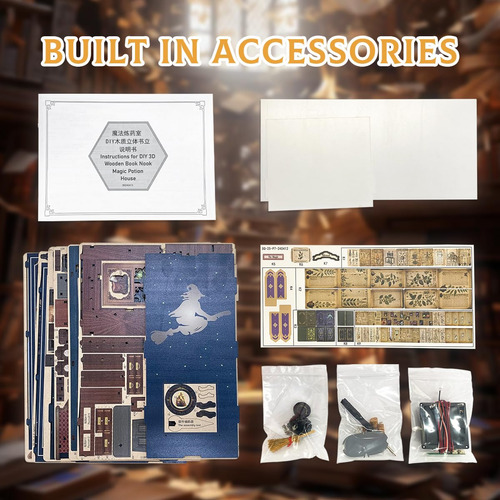 Kit De Rincón De Libro Mágico Para Bricolaje En Miniatura