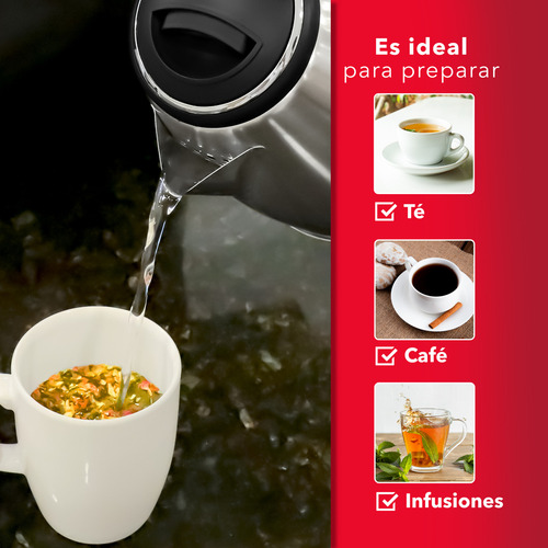 Rca Tetera Eléctrica Acero Inoxidable, Cocina Plateado