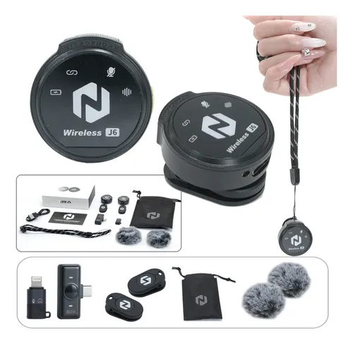 Microfone Lapela Duplo Zcco J6 Sem Fio Typec Pode Carregado