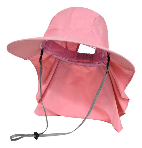 Imagen 4 de 10 de Sombrero De Sol Para Mujer, Ala Ancha, Con Solapa Para El Cu