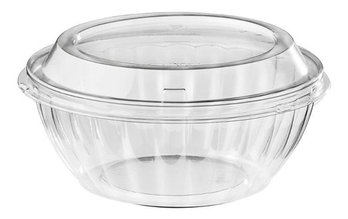 Bowl De Plastico Transparente Con Tapa 16oz (50 Und) 