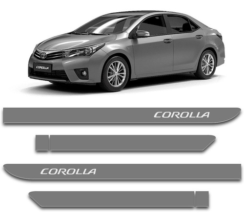 Friso Lateral Corolla 2015 16 17 18 2019 Cinza Granito Facao