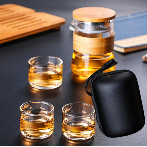 Juego De Té De Viaje De Vidrio Teaware Con De