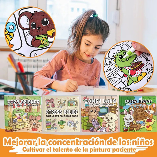 Livro De Colorir De 4 Peças, Livro De Desenho, 192 Desenhos