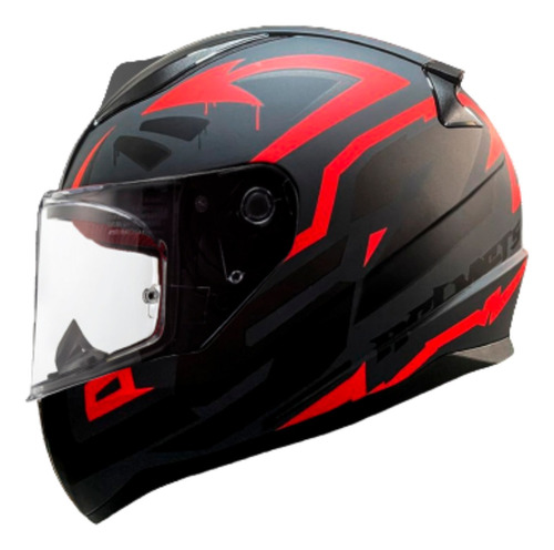 Casco Para Moto  Tagline Titanio Negro Rojo