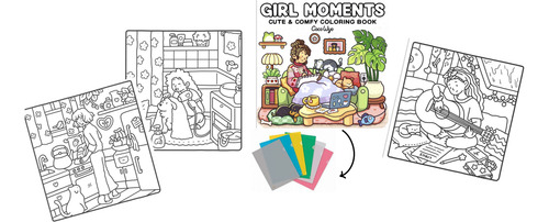 Kit 46 Desenhos Momentos De Meninas Para Pintar E Colorir - Folhas Avulsa A4 ! 1por Folha!+ Pasta