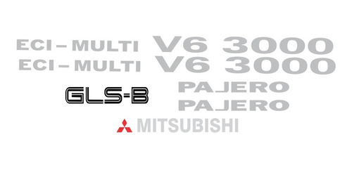 Kit Emblema Adesivo Mitsubishi Pajero 3000 Gls-b V6001 Fgc