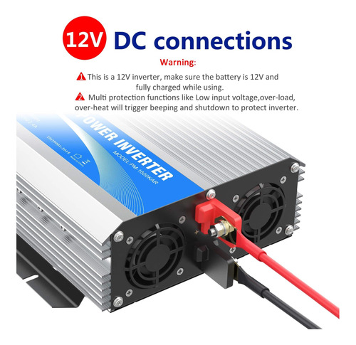 Inversor Modificado 1600 W, Alimentación Dc 12v Eficiente