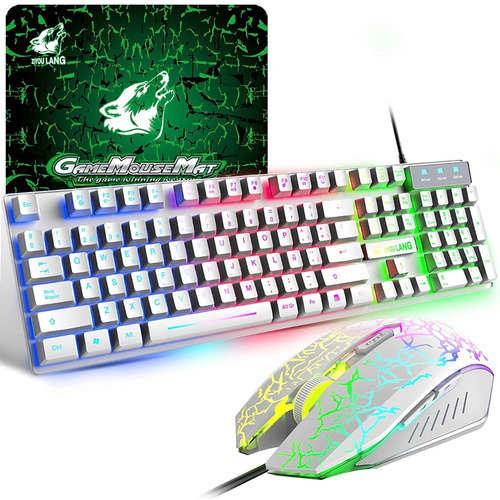 Combo 3 En 1 Teclado Mouse Ilum Gamer Rgb Ziyou Lang T13 Rai