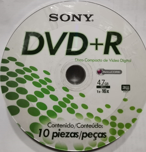 Sony Dvd+r 4.7gb 120min Bulk 10 Unidades 10dpr47 Ecoffice